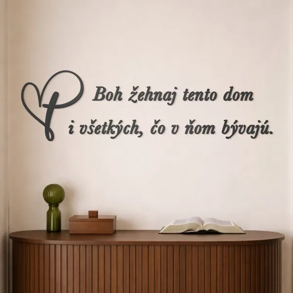 Drevený citát na stenu - Boh žehnaj