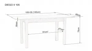Signal Rozkládací jídelní stůl Diego 105/140 cm dub sonoma