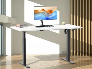 VCM Výškovo nastaviteľný písací stôl E-Lona (biela/čierna, 140 x 80 cm)
