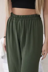 Legínovo Khaki nohavice so širokou nohavicou Farba: Modrá, Veľkosť: UNI