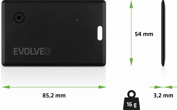 EVOLVEO TrackCard, Bluetooth lokátor s Apple Find My, čierny
