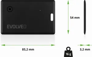 EVOLVEO TrackCard, Bluetooth lokátor s Apple Find My, čierny