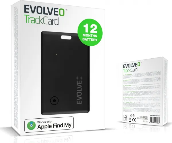 EVOLVEO TrackCard, Bluetooth lokátor s Apple Find My, čierny