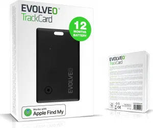 EVOLVEO TrackCard, Bluetooth lokátor s Apple Find My, čierny