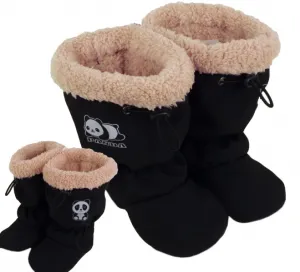 Detské protismykové softshellové topánočky ROCKINO PANDA – béžový kožúšok Farba: Čierna, Veľkosť: 11-15mes.