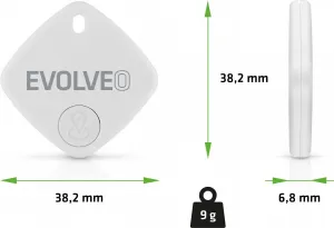 EVOLVEO TrackTag, Bluetooth lokátor s Apple Find My, biely