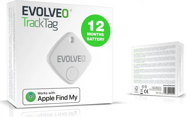 EVOLVEO TrackTag, Bluetooth lokátor s Apple Find My, biely