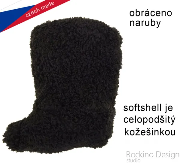 Detské protismykové softshellové topánočky ROCKINO PANDA – čierny kožúšok Farba: Čierna, Veľkosť: 11-15mes.
