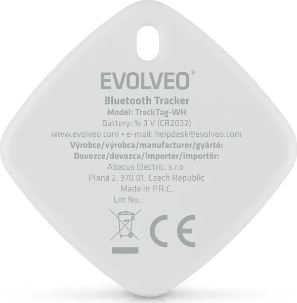 EVOLVEO TrackTag, Bluetooth lokátor s Apple Find My, biely