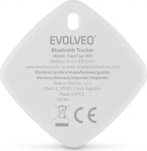 EVOLVEO TrackTag, Bluetooth lokátor s Apple Find My, biely