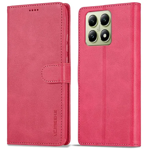 IMEEKE Peňaženkový obal pre Xiaomi 14T Pro ružový