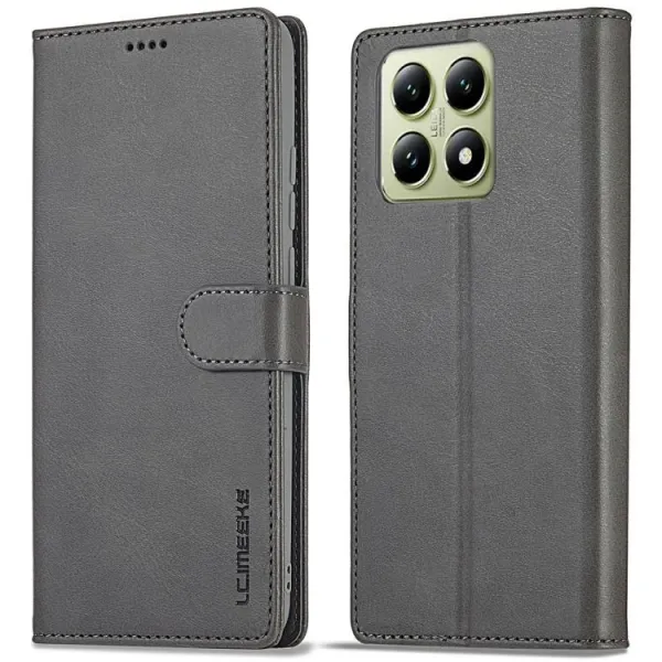 IMEEKE Peňaženkový obal pre Xiaomi 14T Pro šedý