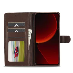 IMEEKE Peňaženkový obal pre Xiaomi 14T Pro tmavohnedý