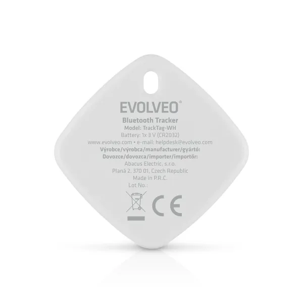 EVOLVEO TrackTag, Bluetooth lokátor s Apple Find My, biely