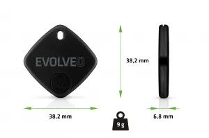 EVOLVEO TrackTag, Bluetooth lokátor s Apple Find My, čierny