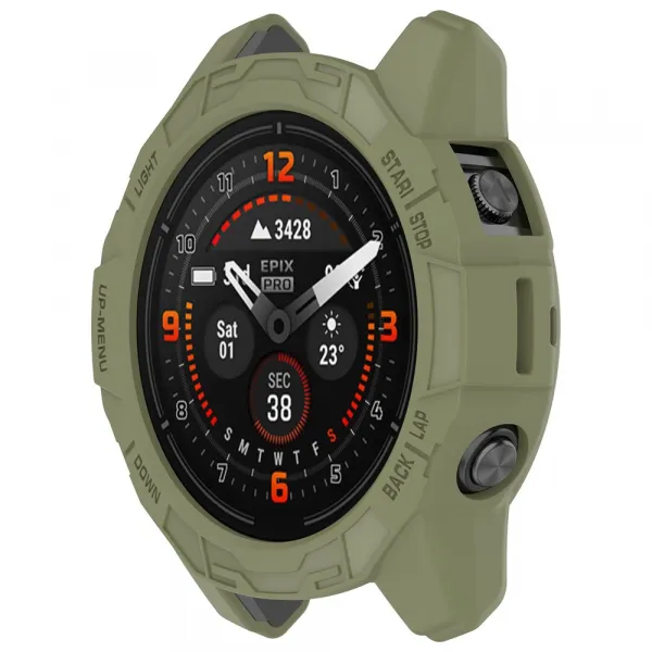 TPU HALF COVER Kryt pre Garmin Fenix 7 Pro 47mm zelený