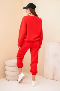 Kesi Włoski Viskózový set mikinové + nohavice červený