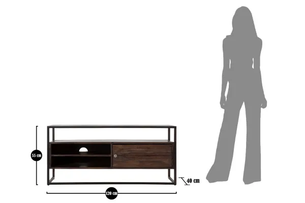 Marinela Dizajnový TV stolík Yashpal 120 cm hnedý