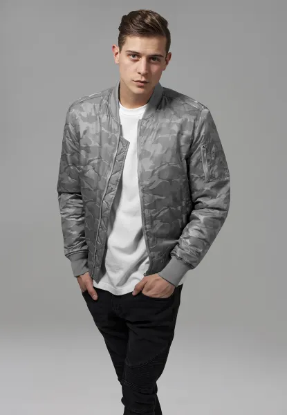 Tonal Camo Bomber Jacket Stone