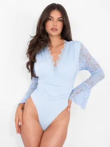 Svetlomodré čipkované body