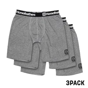 HORSEFEATHERS Boxerky Dynasty Long 3Pack - heather gray GRAY velikost S