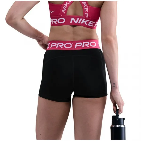 Dámske tréningové kraťasy NIKE PRO W NP 365 SHORT 3IN BLACK RUSH PINK WHITE