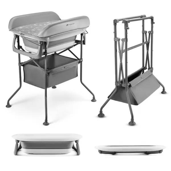 Prebaľovací pultík s vaničkou Kinderkraft Bubbly Grey