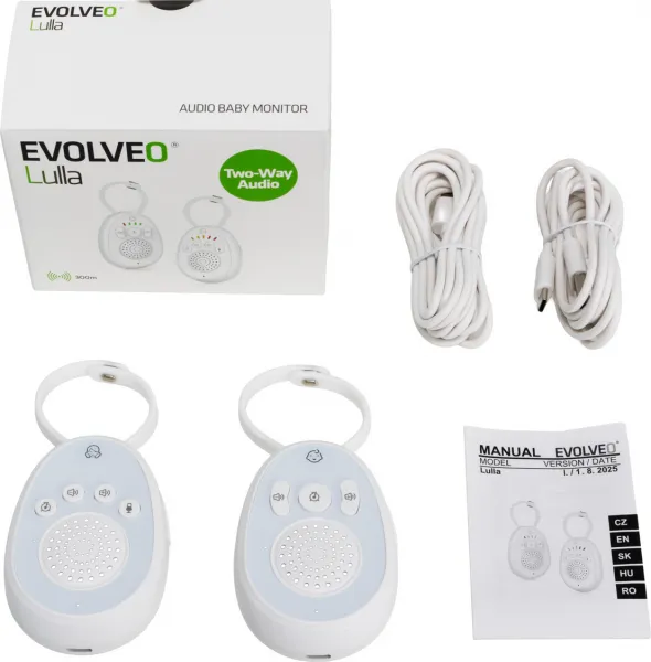 EVOLVEO LULLA – Dětská audio chůvička s ukolébavkami a přenosem hlasu