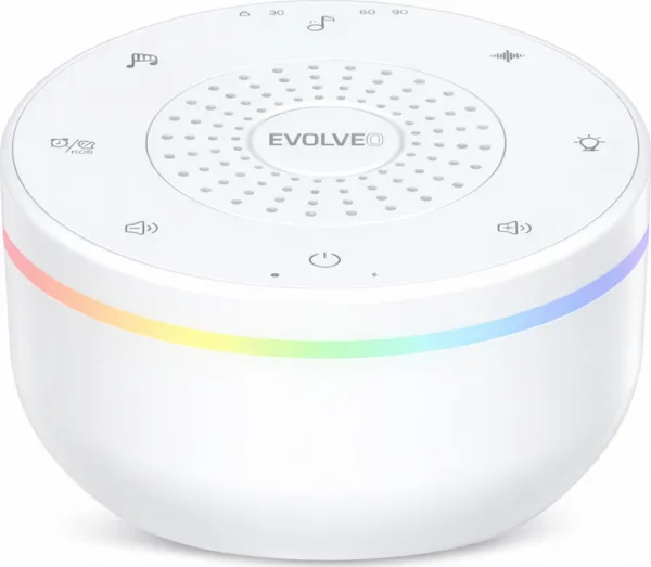 EVOLVEO Nubiloo – uspávací modul s bílým šumem, ukolébavkami a barevným světlem na dobrou noc