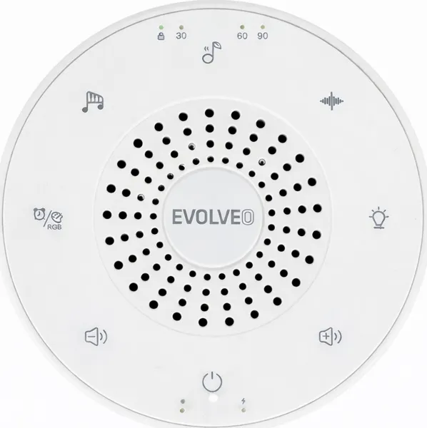 EVOLVEO Nubiloo – uspávací modul s bílým šumem, ukolébavkami a barevným světlem na dobrou noc