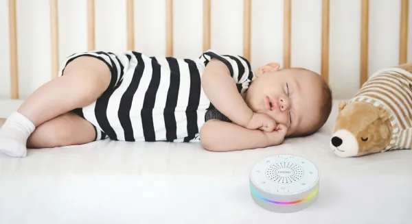 EVOLVEO Nubiloo – uspávací modul s bílým šumem, ukolébavkami a barevným světlem na dobrou noc