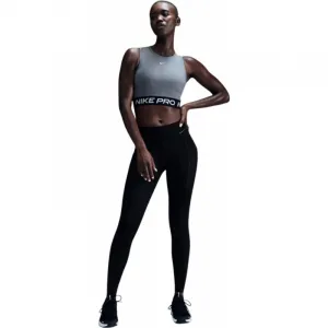 Dámske tréningové tričko bez rukávov NIKE PRO DF CROP TANK SMOKE GREY HTR WHITE
