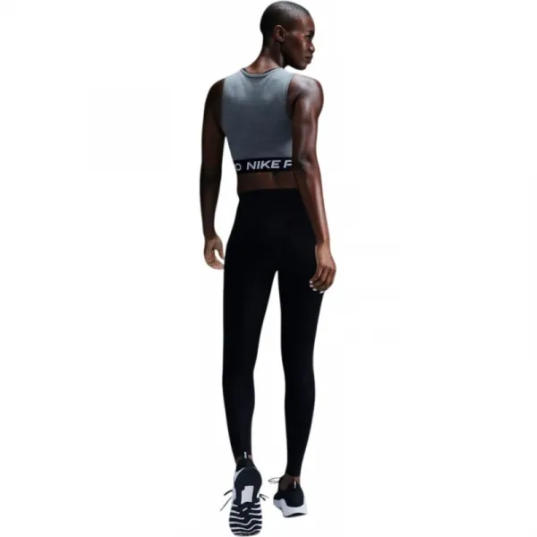 Dámske tréningové tričko bez rukávov NIKE PRO DF CROP TANK SMOKE GREY HTR WHITE