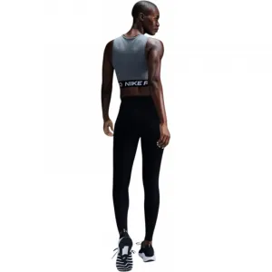 Dámske tréningové tričko bez rukávov NIKE PRO DF CROP TANK SMOKE GREY HTR WHITE
