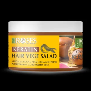 Regeneračná maska na vlasy VEGE SALAD a argánom, ružou a keratínom 350 ml - NATURE OF AGIVA