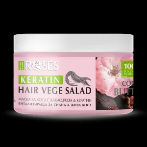 Vitalizujúca maska na vlasy VEGE SALAD s kakaom, ružou a keratínom 350 ml - NATURE OF AGIVA