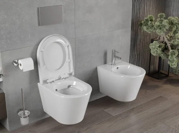 MEXEN/S - WC predstenová inštalačná sada Fenix Slim s misou WC Rico + sedátko softclose, biela 61030478000