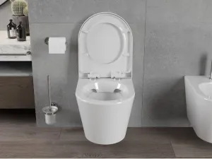 MEXEN/S - WC predstenová inštalačná sada Fenix Slim s misou WC Rico + sedátko softclose, biela 61030478000