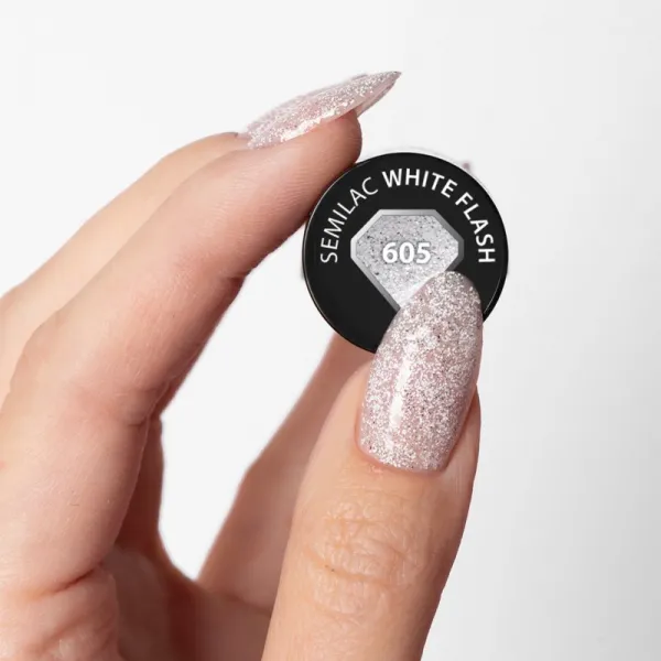 Semilac UV Hybrid Winter Collection gélový lak na nechty s použitím UV/LED lampy odtieň 605 White Flash 7 ml