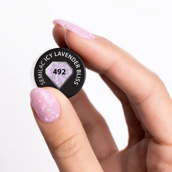 Semilac UV Hybrid Crushed_ICE gélový lak na nechty s použitím UV/LED lampy odtieň 492 Icy Lavender Bliss 7 ml