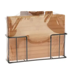 Excellent Houseware Sada 4 ks bambusových prkének na krájení ve stojanu TIMBER hnědá
