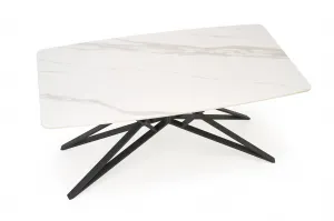 HALMAR Rozkládací jídelní stůl Alfredo 160/240 cm bílý mramor/černý