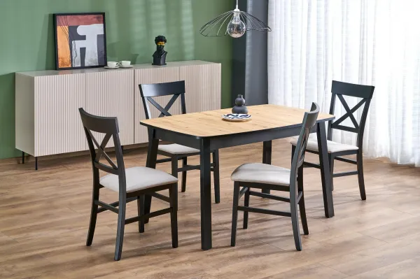 HALMAR Rozkládací jídelní stůl Barril 130/170 cm dub artisan/černý