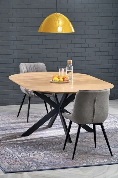 HALMAR Rozkládací jídelní stůl ACORD 120/200 cm dub přírodní/černý