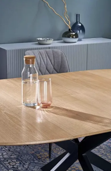 HALMAR Rozkládací jídelní stůl ACORD 120/200 cm dub přírodní/černý