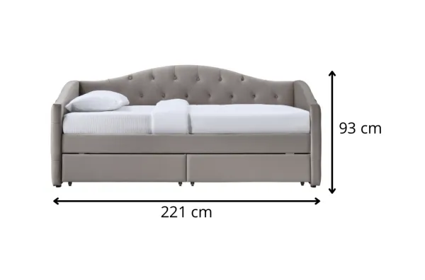 HALMAR Čalouněná postel Aloha se zásuvkami 90x200 cm béžová