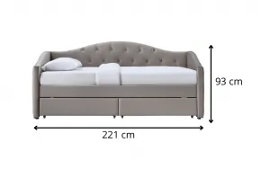 HALMAR Čalouněná postel Aloha se zásuvkami 90x200 cm béžová