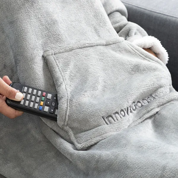 InnovaGoods Oversized mikinová deka s kapucí s fleecovou podšívkou Swug