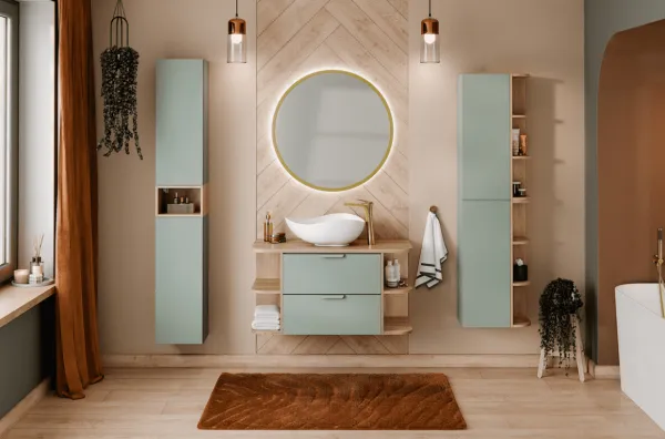 ArtCom Vysoká skrinka ASTER Green ASG 2SP/2UR
