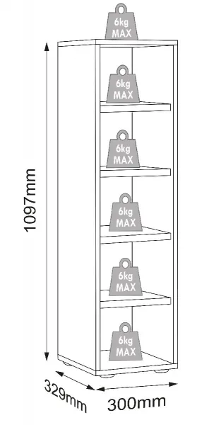 Botník VCM „Salia“ B30 XL 5dílný, bílý